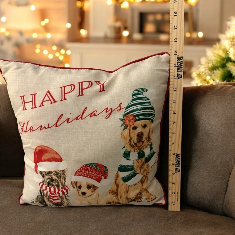 Festive Holiday Dog Pillow